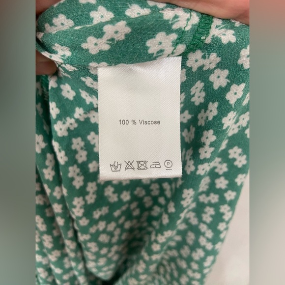 Rouje Green Floral Spaghetti Strap Midi Dress Size 4 - Picture 6 of 8